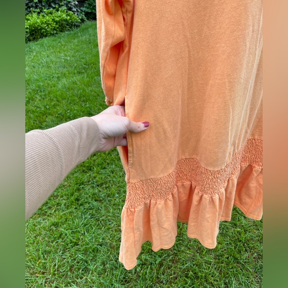 Free People Beach open back babydoll dress MEDIUM boho‎ oversized pockets - Picture 7 of 15